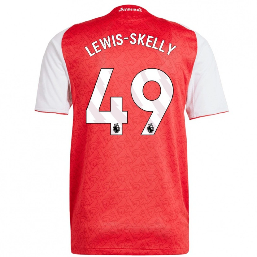 Danxen Niño Camiseta Myles Lewis-Skelly #49 Rojo Blanco 1ª Equipación 2025/26 La Camisa
