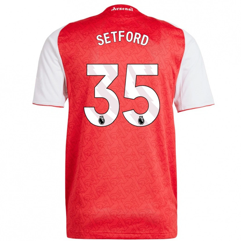 Danxen Niño Camiseta Tommy Setford #35 Rojo Blanco 1ª Equipación 2025/26 La Camisa