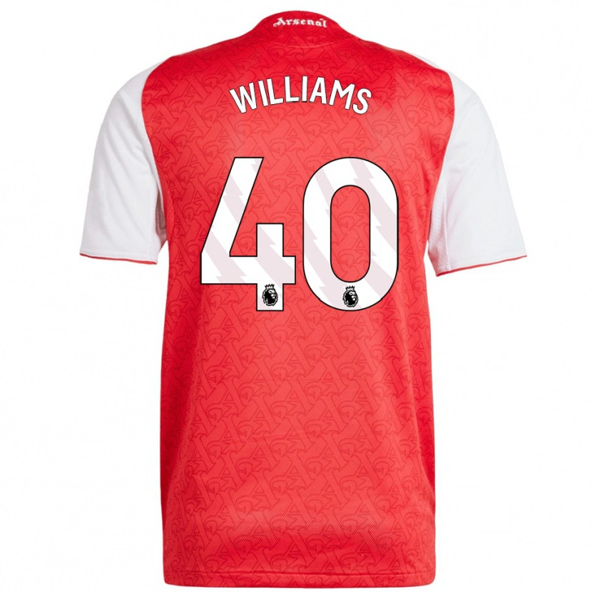Danxen Niño Camiseta Naomi Williams #40 Rojo Blanco 1ª Equipación 2025/26 La Camisa