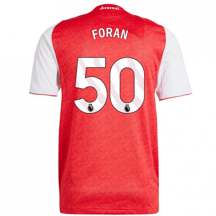 Danxen Niño Camiseta Taylor Foran #50 Rojo Blanco 1ª Equipación 2025/26 La Camisa