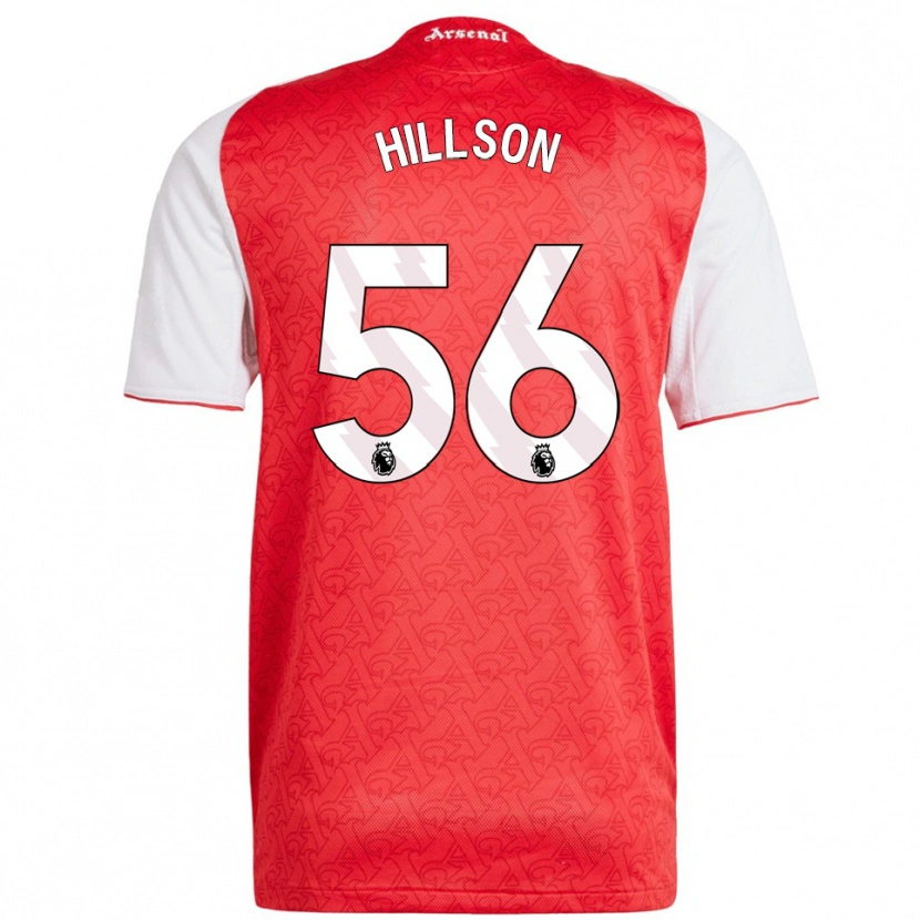Danxen Niño Camiseta James Hillson #56 Rojo Blanco 1ª Equipación 2025/26 La Camisa