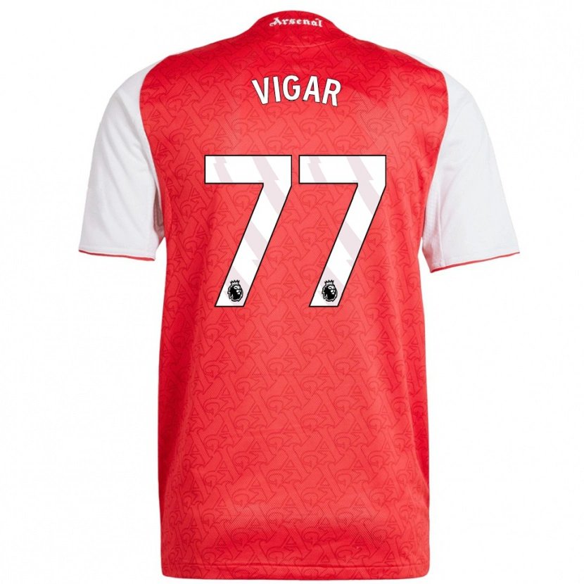 Danxen Niño Camiseta Billy Vigar #77 Rojo Blanco 1ª Equipación 2025/26 La Camisa