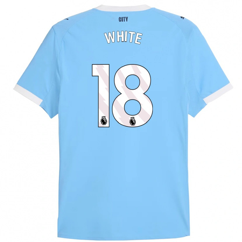 Danxen Niño Camiseta Ellen White #18 Celeste Blanco 1ª Equipación 2025/26 La Camisa