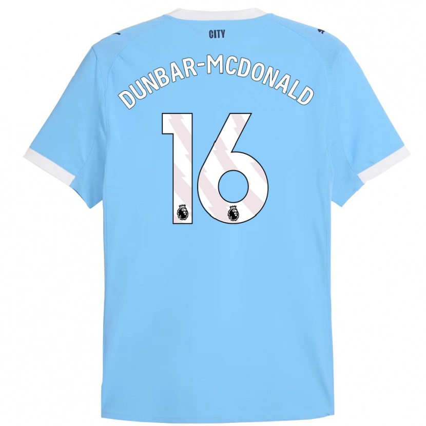 Danxen Niño Camiseta Christian Dunbar-Mcdonald #16 Celeste Blanco 1ª Equipación 2025/26 La Camisa