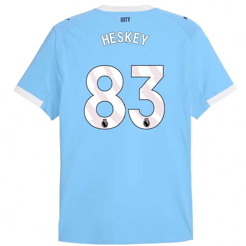 Danxen Niño Camiseta Reigan Heskey #83 Celeste Blanco 1ª Equipación 2025/26 La Camisa
