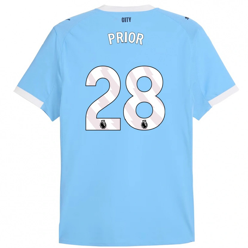 Danxen Niño Camiseta Gracie Prior #28 Celeste Blanco 1ª Equipación 2025/26 La Camisa