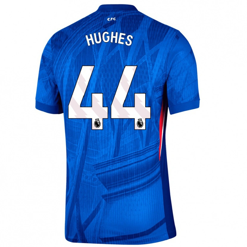 Danxen Niño Camiseta Brodi Hughes #44 Azul Blanco 1ª Equipación 2025/26 La Camisa