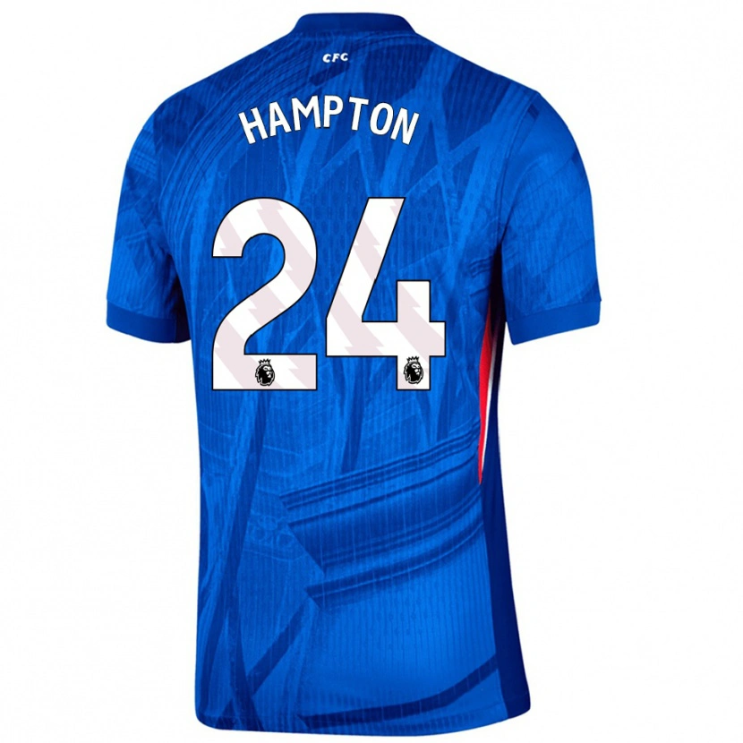 Danxen Niño Camiseta Hannah Hampton #24 Azul Blanco 1ª Equipación 2025/26 La Camisa