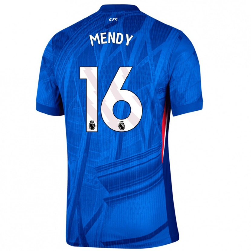Danxen Niño Camiseta Edouard Mendy #16 Azul Blanco 1ª Equipación 2025/26 La Camisa