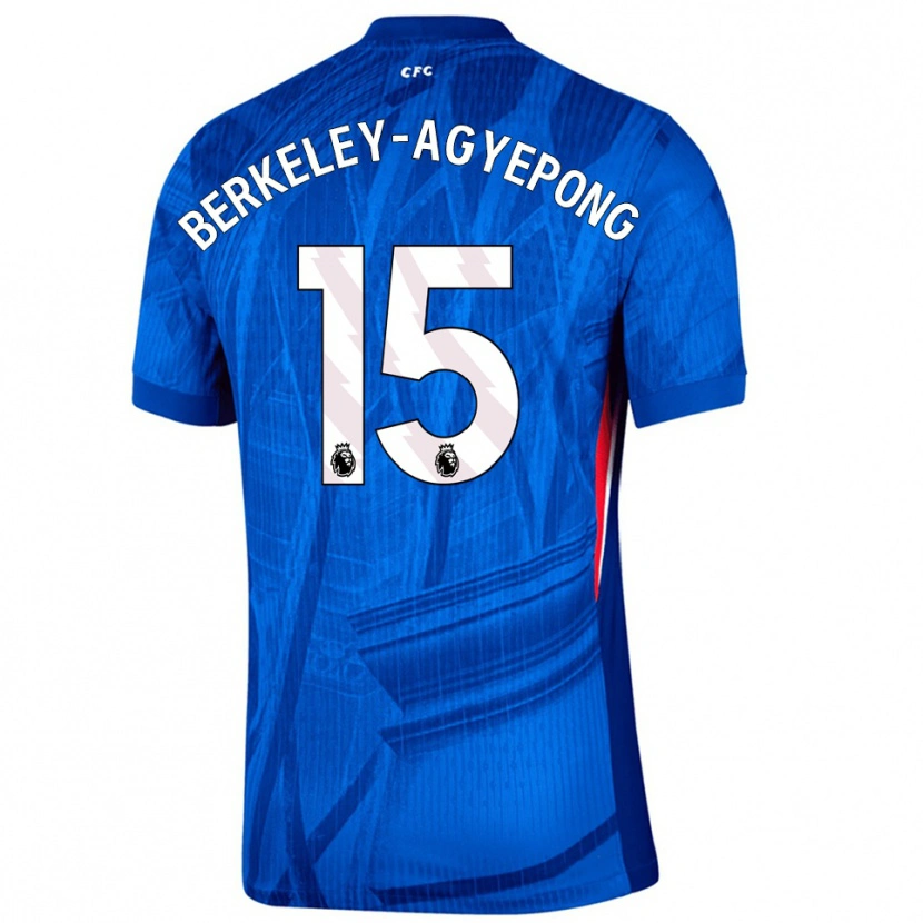 Danxen Niño Camiseta Jeremiah Berkeley-Agyepong #15 Azul Blanco 1ª Equipación 2025/26 La Camisa