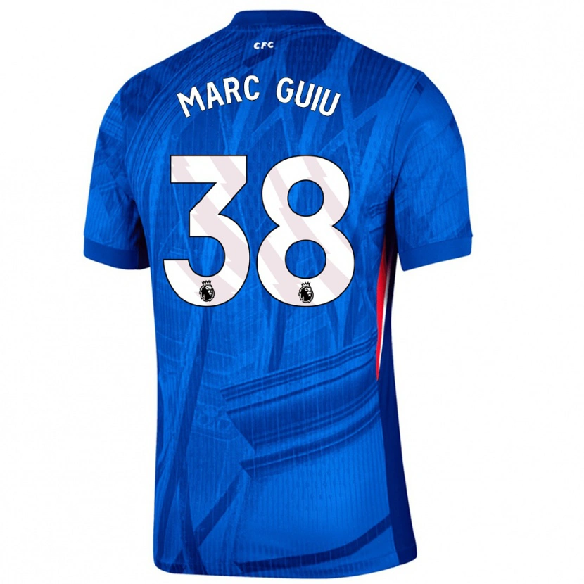 Danxen Niño Camiseta Marc Guiu #38 Azul Blanco 1ª Equipación 2025/26 La Camisa