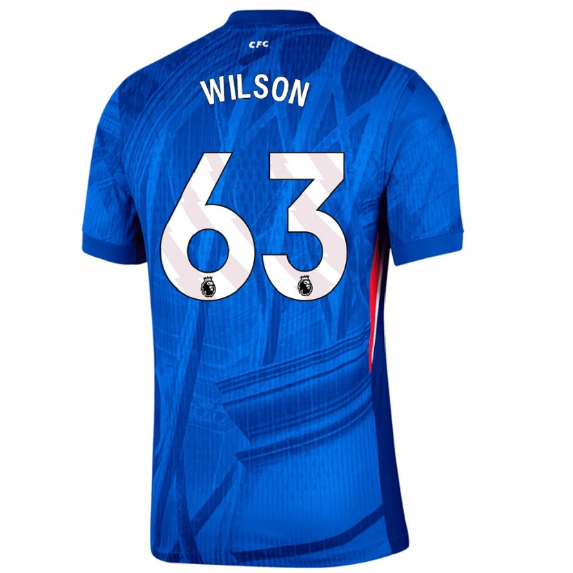 Danxen Niño Camiseta Kaiden Wilson #63 Azul Blanco 1ª Equipación 2025/26 La Camisa