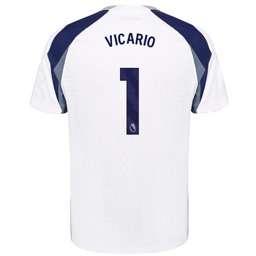 Danxen Niño Camiseta Guglielmo Vicario #1 Blanco Marino 1ª Equipación 2025/26 La Camisa