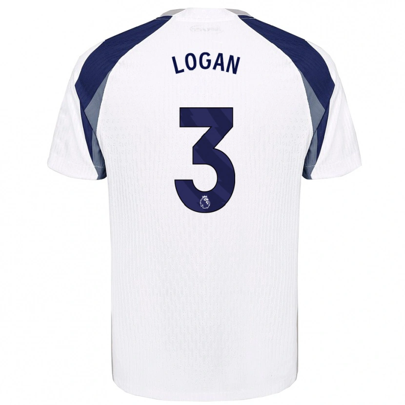 Danxen Niño Camiseta Calum Logan #3 Blanco Marino 1ª Equipación 2025/26 La Camisa