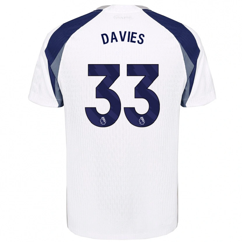 Danxen Niño Camiseta Ben Davies #33 Blanco Marino 1ª Equipación 2025/26 La Camisa