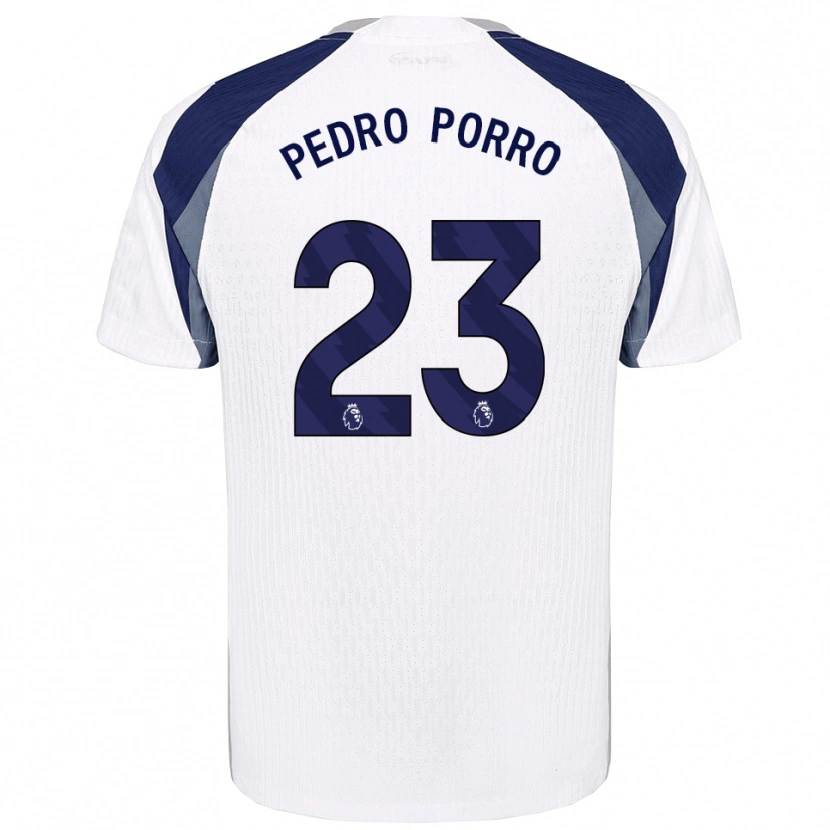 Danxen Niño Camiseta Pedro Porro #23 Blanco Marino 1ª Equipación 2025/26 La Camisa