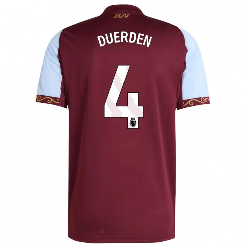 Danxen Niño Camiseta Archie Duerden #4 Borgoña Celeste 1ª Equipación 2025/26 La Camisa