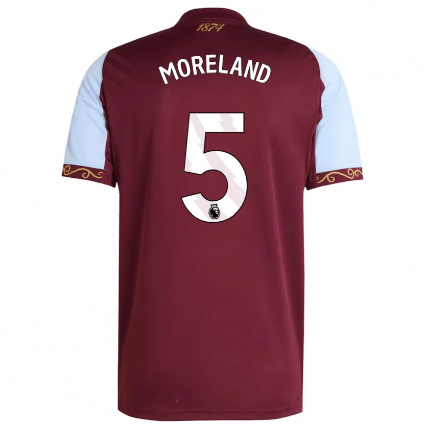 Danxen Niño Camiseta Calum Moreland #5 Borgoña Celeste 1ª Equipación 2025/26 La Camisa