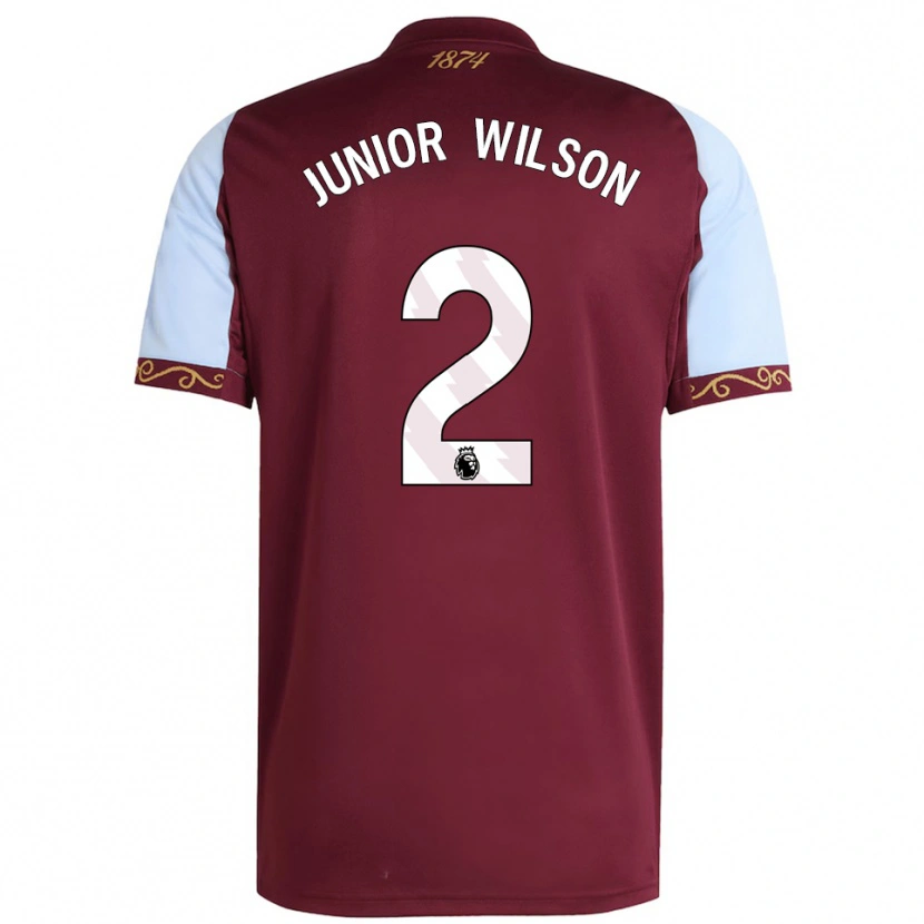 Danxen Niño Camiseta Junior Wilson #2 Borgoña Celeste 1ª Equipación 2025/26 La Camisa
