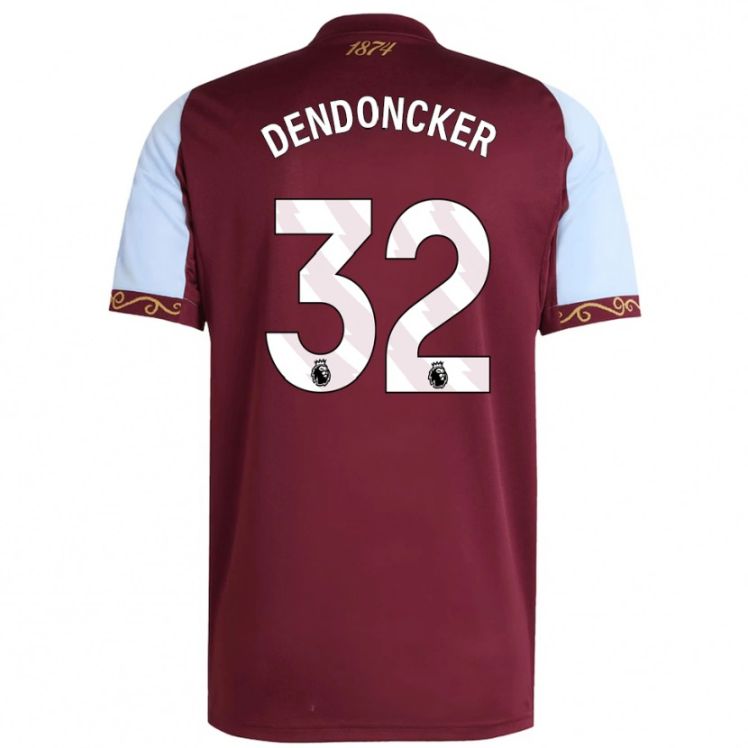 Danxen Niño Camiseta Leander Dendoncker #32 Borgoña Celeste 1ª Equipación 2025/26 La Camisa