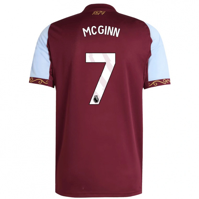 Danxen Niño Camiseta John Mcginn #7 Borgoña Celeste 1ª Equipación 2025/26 La Camisa