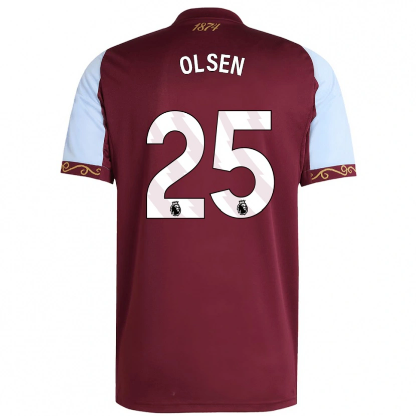 Danxen Niño Camiseta Robin Olsen #25 Borgoña Celeste 1ª Equipación 2025/26 La Camisa