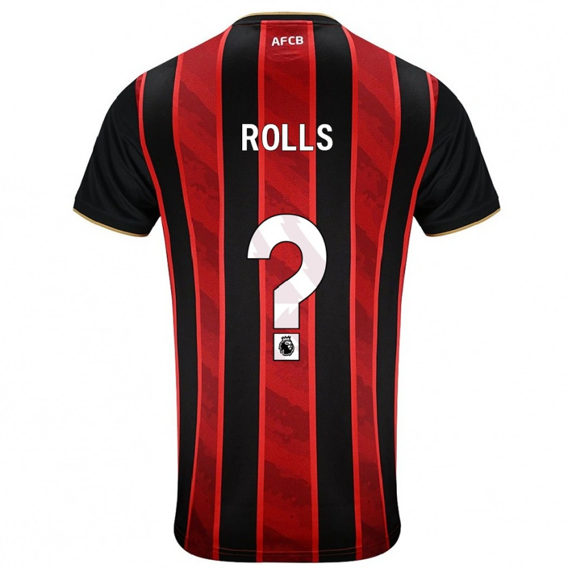Danxen Niño Camiseta Thomas Rolls #0 Rojo Negro 1ª Equipación 2025/26 La Camisa