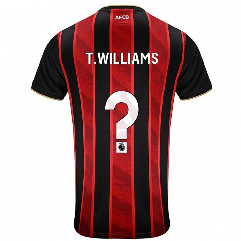 Danxen Niño Camiseta Toure Williams #0 Rojo Negro 1ª Equipación 2025/26 La Camisa