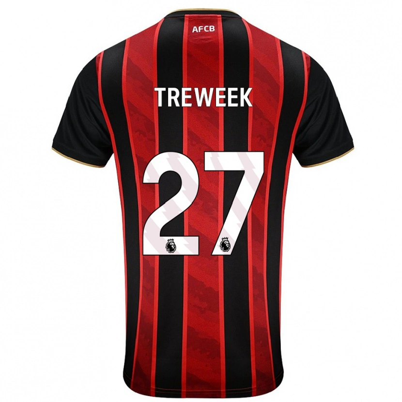 Danxen Niño Camiseta Amber Treweek #27 Rojo Negro 1ª Equipación 2025/26 La Camisa