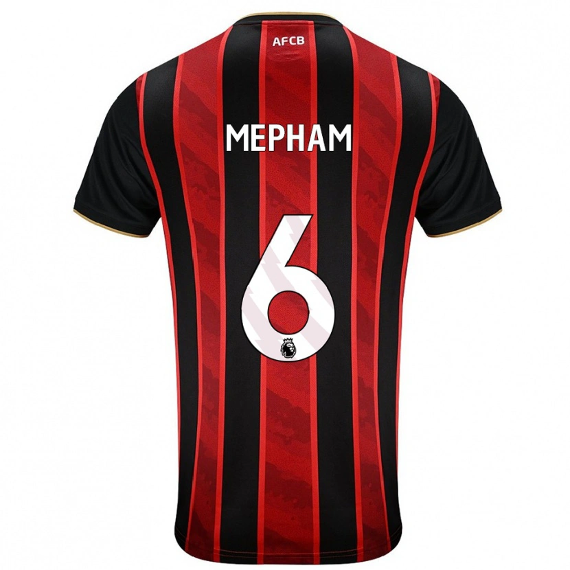 Danxen Niño Camiseta Chris Mepham #6 Rojo Negro 1ª Equipación 2025/26 La Camisa
