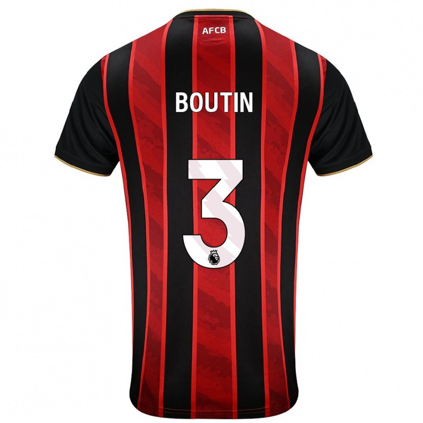 Danxen Niño Camiseta Noa Boutin #3 Rojo Negro 1ª Equipación 2025/26 La Camisa