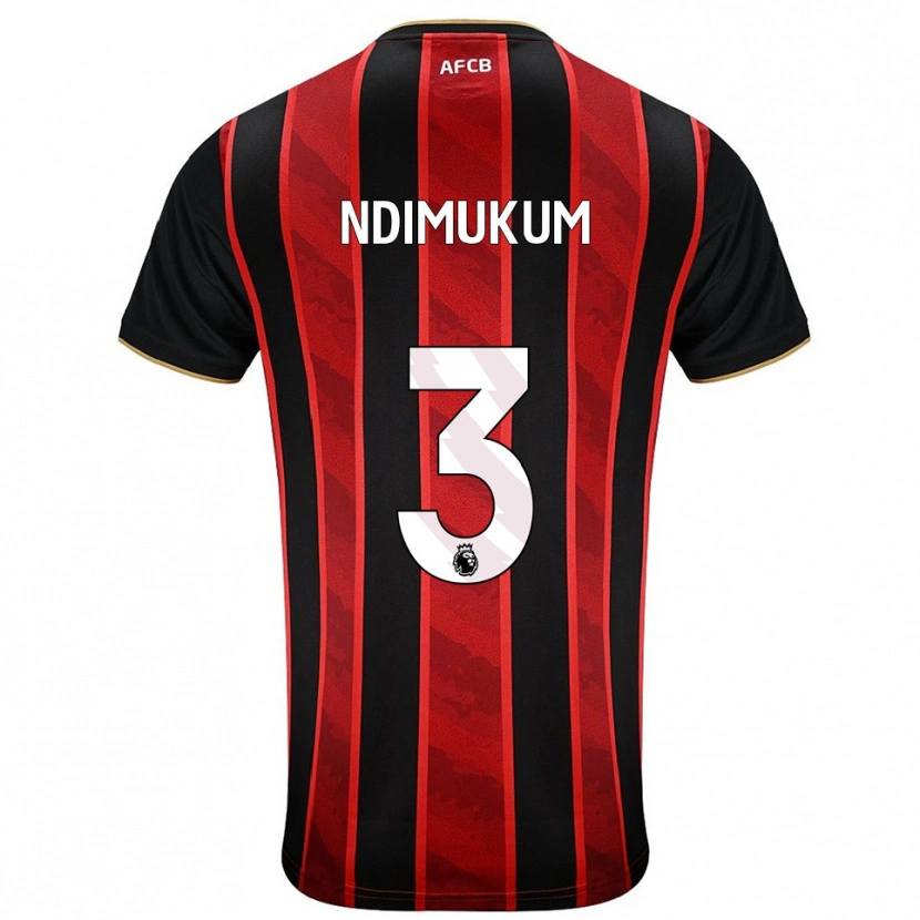 Danxen Niño Camiseta Dane Ndimukum #3 Rojo Negro 1ª Equipación 2025/26 La Camisa