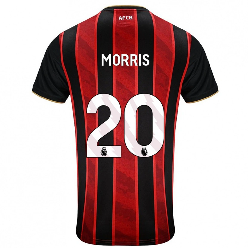 Danxen Niño Camiseta Caitlin Morris #20 Rojo Negro 1ª Equipación 2025/26 La Camisa