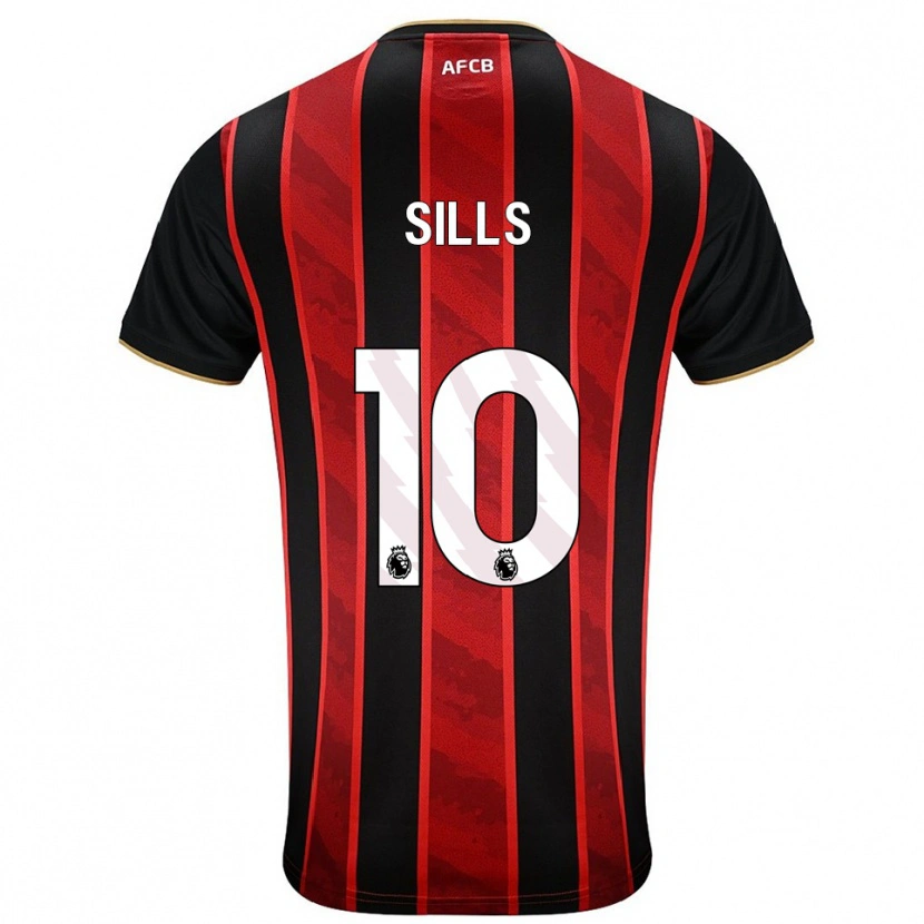 Danxen Niño Camiseta Ethan Sills #10 Rojo Negro 1ª Equipación 2025/26 La Camisa