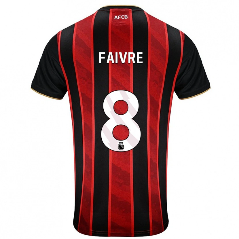 Danxen Niño Camiseta Romain Faivre #8 Rojo Negro 1ª Equipación 2025/26 La Camisa