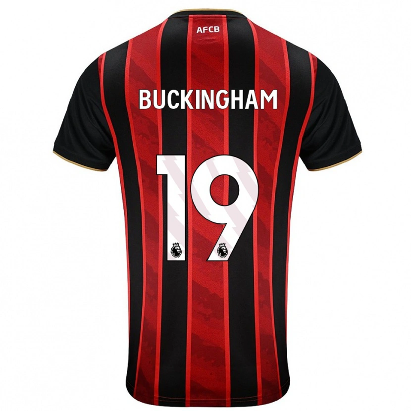 Danxen Niño Camiseta Alisha Buckingham #19 Rojo Negro 1ª Equipación 2025/26 La Camisa