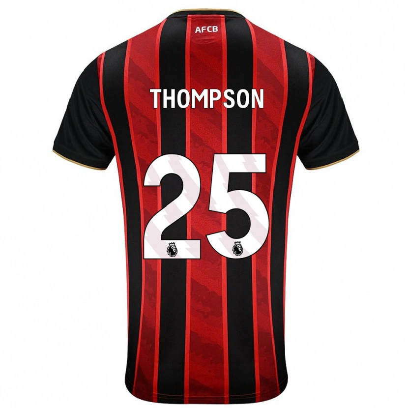 Danxen Niño Camiseta Kenni Thompson #25 Rojo Negro 1ª Equipación 2025/26 La Camisa