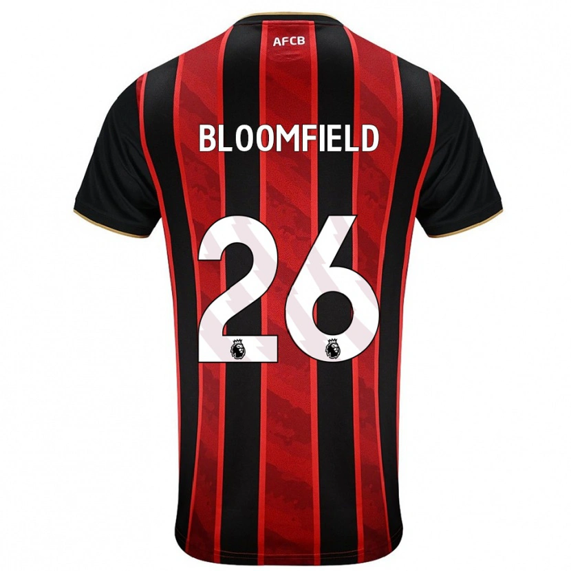 Danxen Niño Camiseta Erin Bloomfield #26 Rojo Negro 1ª Equipación 2025/26 La Camisa