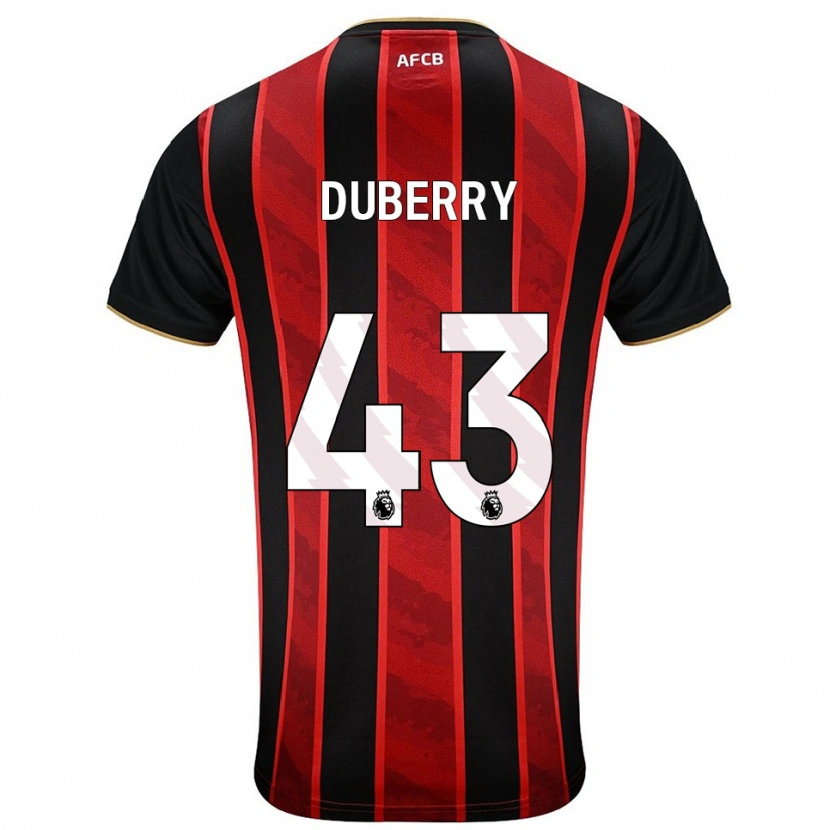 Danxen Niño Camiseta Zain Silcott-Duberry #43 Rojo Negro 1ª Equipación 2025/26 La Camisa