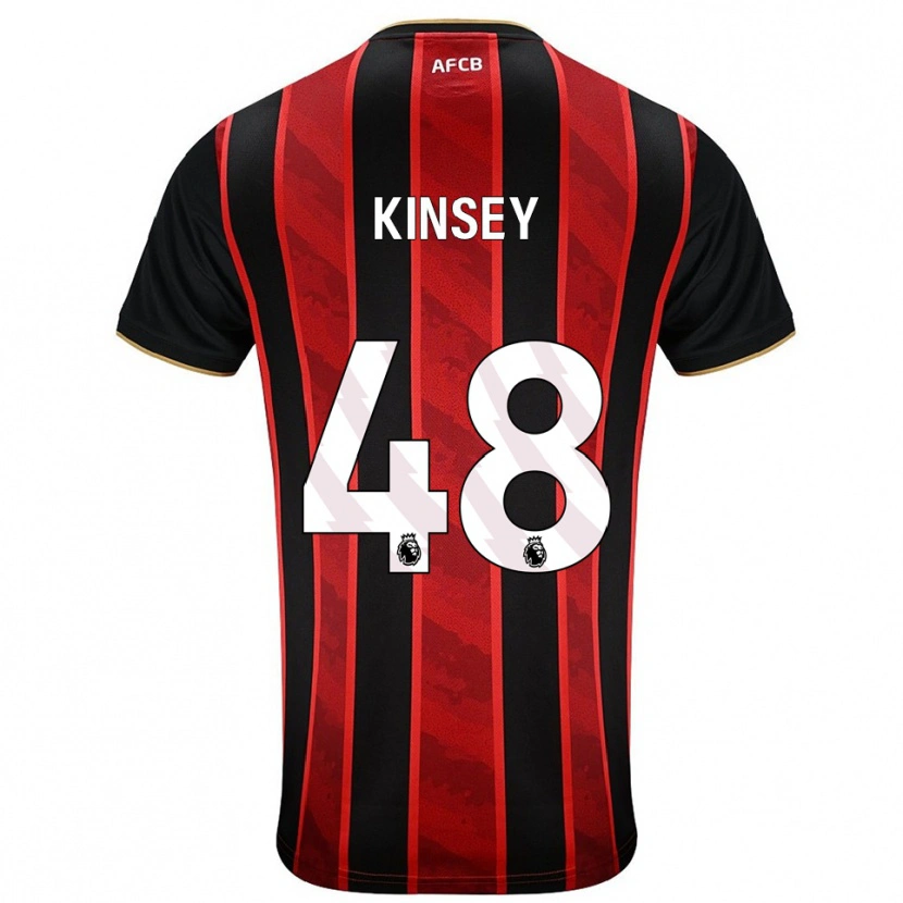 Danxen Niño Camiseta Max Kinsey #48 Rojo Negro 1ª Equipación 2025/26 La Camisa