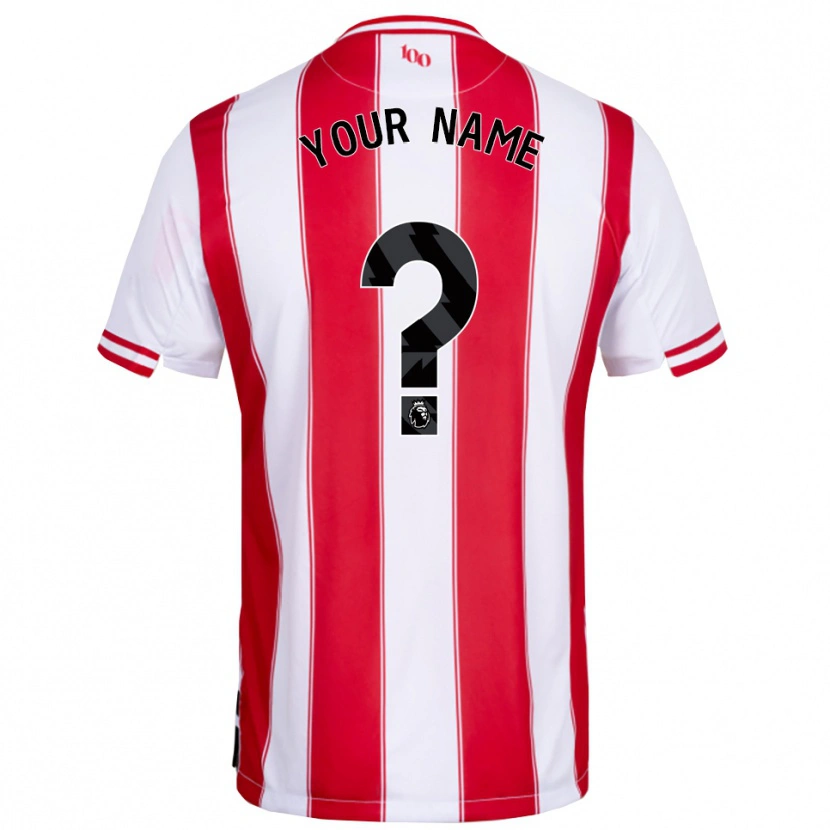 Danxen Niño Camiseta Su Nombre #0 Rojo Blanco 1ª Equipación 2025/26 La Camisa