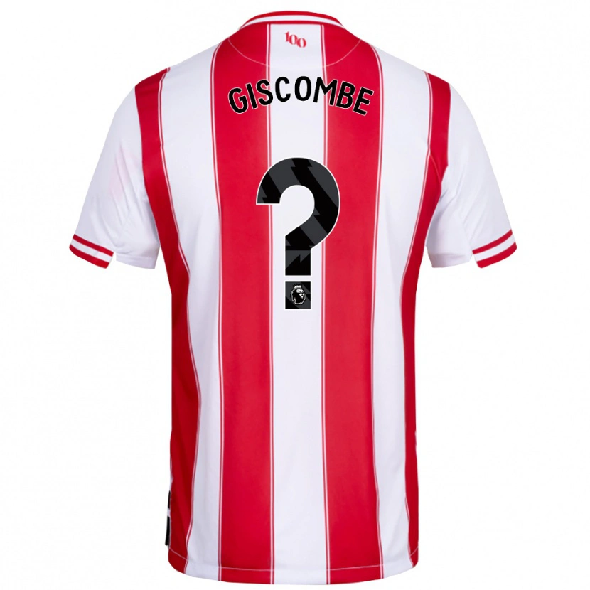 Danxen Niño Camiseta Naeem Giscombe #0 Rojo Blanco 1ª Equipación 2025/26 La Camisa