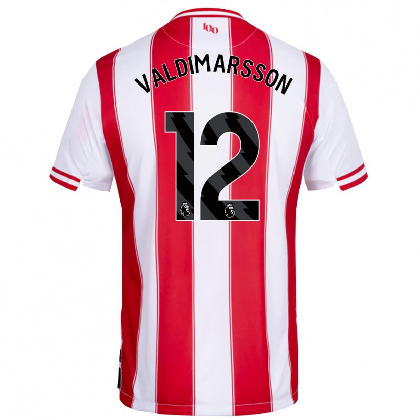 Danxen Niño Camiseta Hákon Rafn Valdimarsson #12 Rojo Blanco 1ª Equipación 2025/26 La Camisa