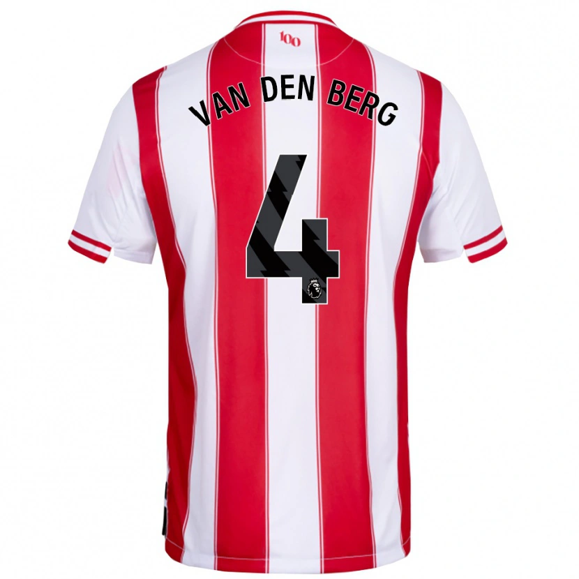 Danxen Niño Camiseta Sepp Van Den Berg #4 Rojo Blanco 1ª Equipación 2025/26 La Camisa