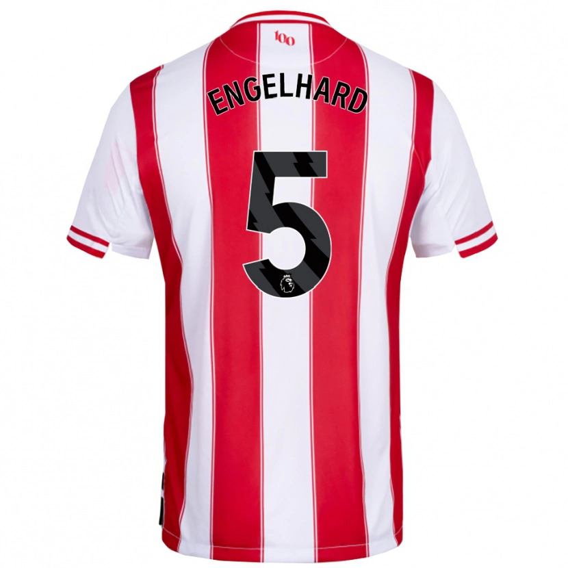 Danxen Niño Camiseta Carolin Engelhard #5 Rojo Blanco 1ª Equipación 2025/26 La Camisa