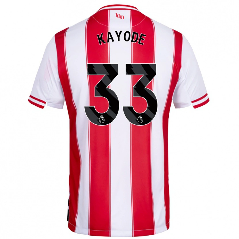 Danxen Niño Camiseta Michael Kayode #33 Rojo Blanco 1ª Equipación 2025/26 La Camisa