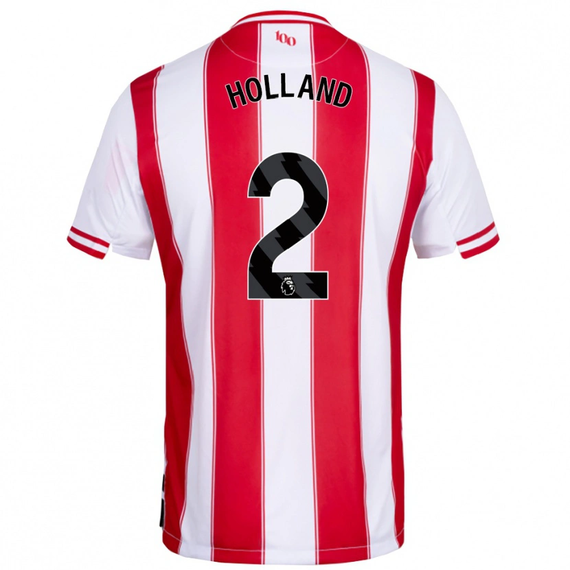 Danxen Niño Camiseta Isaac Holland #2 Rojo Blanco 1ª Equipación 2025/26 La Camisa