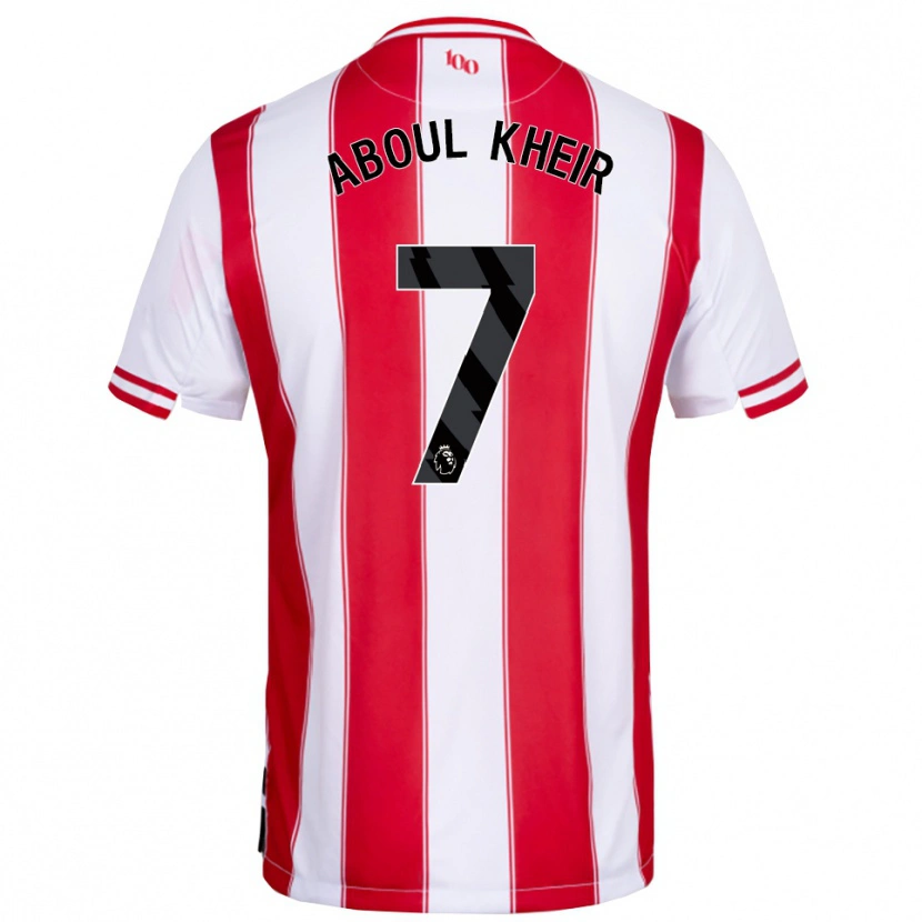 Danxen Niño Camiseta Nour Aboul Kheir #7 Rojo Blanco 1ª Equipación 2025/26 La Camisa