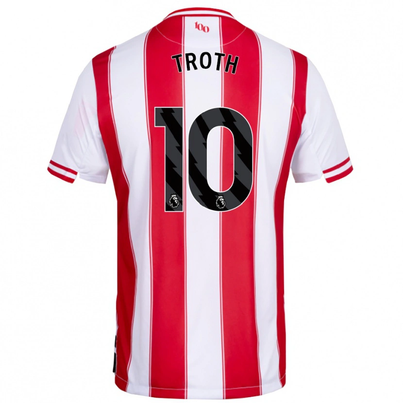 Danxen Niño Camiseta Sophie Troth #10 Rojo Blanco 1ª Equipación 2025/26 La Camisa