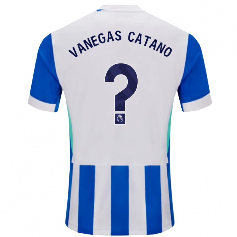 Danxen Niño Camiseta Manuela Vanegas Catano #0 Azul Blanco 1ª Equipación 2025/26 La Camisa
